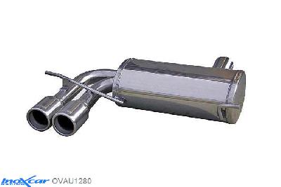 IX OVAU1280, Audi A3 (8P) S3 2.0 TFSI (265PK) 2006- Diameter 65mm, Inoxcar Rear silencer 2X80mm Stainless steel, With E.E.C. homologation