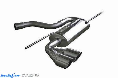 IX OVAU24RA, Audi A3 (8P) SPORTBACK 2.0 TDI (140PK) 2003-, Inoxcar Rear silencer 2X80mm RACING Stainless steel, With E.E.C. homologation