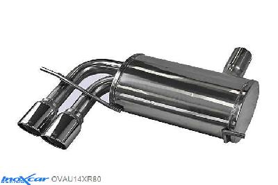 IX OVAU14XR80, Audi A3 (8P) SPORTBACK S3 2.0 TFSI (265PK) 2008- Diameter 65mm, Inoxcar Rear silencer 2X80mm X-RACE Stainless steel, With E.E.C. homologation