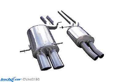 IX OVA40190, Audi A4 (B5) RS4 2.7 BITURBO (380PK) 1998-2001, Inoxcar Central pipe with silencer + Rear silencer 2X90X70mm Stainless steel, With E.E.C. homologation