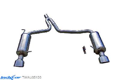 IX TWAU05120, Audi A4 (B6) 1.9 TDI (101PK) 2001-, Inoxcar Rear Rear silencerencer left / right 1X120X80mm Stainless steel, With E.E.C. homologation