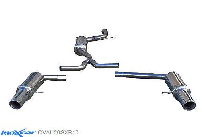 IX OVAU20SXR10, Audi A4 (B8) 3.2 V6 (265PK) 2008-, Inoxcar Central pipe with silencer + Rear silencer 1X100 X-RACE Left and Right Stainless steel, Without E.E.C. homologation