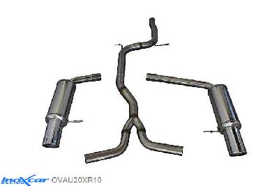 IX OVAU20XR10, Audi A4 (B8) 3.2 V6 (265PK) 2008-, Inoxcar Direct central pipe + Rear silencer 1X100 X-RACE Left and Right Stainless steel, Without E.E.C. homologation