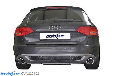 IX OVAU20102, Audi A4 (B8) AVANT 2WD 2.0 TFSi (211PK) /, Inoxcar Direct central pipe + Rear silencer 1X102mm Left and Right Stainless steel, Without E.E.C. homologation