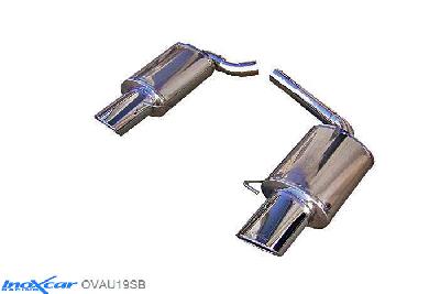 IX OVAU19SB, Audi A5 (B8) S5 4.2 V8 Coupe (354PK) 2008-  Diameter 60mm, Inoxcar Rear silencer 1X150X105 OBLIQUO Left and Right Stainless steel, Without E.E.C. homologation