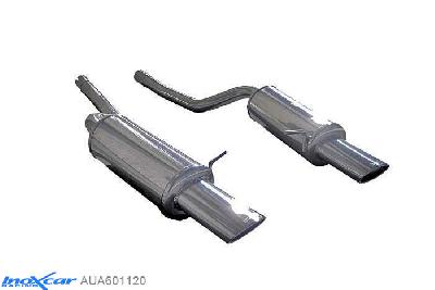 IX AUA601120, Audi A6 (C5) RS6 4.2i V8 (450PK) 2002-2004, Inoxcar Rear silencer 1X120X80mm Left and Right Stainless steel, Without E.E.C. homologation