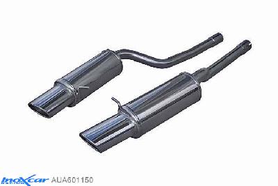 IX AUA601150, Audi A6 (C5) RS6 4.2i V8 (450PK) 2002-2004, Inoxcar Rear silencer 1X150X105 Left and Right Stainless steel, Without E.E.C. homologation