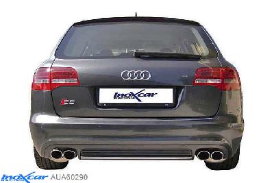 IX AUA60290, Audi A6 (C6) S6 AVANT 5.2 FSI (435PK) 2009-, Inoxcar Rear silencer 2X90X70mm Left and Right Stainless steel, Without E.E.C. homologation