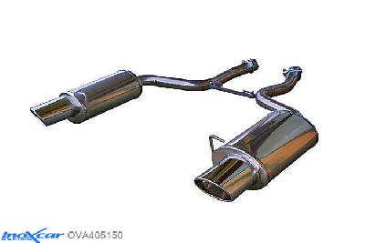 IX OVA405150, Audi S/RS RS4 (B7) RS4 4.2 V8 (420PK) 2006-, Inoxcar Rear silencer 1X150X105 OBLIQUO Left and Right Stainless steel, Without E.E.C. homologation
