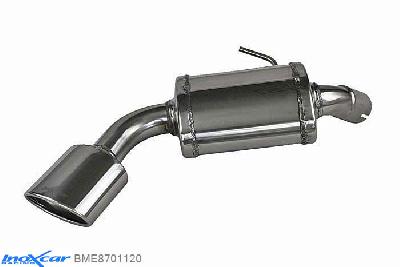 IX BME8701120, BMW 1 serie (E81/E82/E87/E88) 120D (163PK) 2004-, Inoxcar Rear silencer 1X120X80mm Stainless steel, With E.E.C. homologation