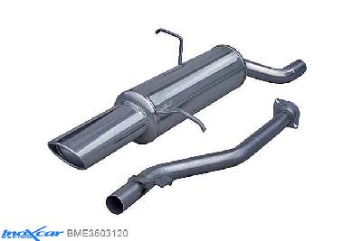 IX BME3603120, BMW 3 serie (E36) 318 Ti Compact (140PK) 1994-2001, Inoxcar Rear silencer 1X120X80mm Stainless steel, With E.E.C. homologation