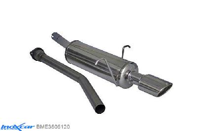 IX BME3606120, BMW 3 serie (E36) 323i 24V (170PK) 1992-, Inoxcar Rear silencer 1X120X80mm Stainless steel, Without E.E.C. homologation