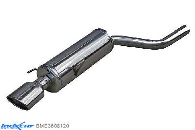IX BME3608120, BMW 3 serie (E36) 325i 24V (192PK) /, Inoxcar Rear silencer 1X120X80mm Stainless steel, Without E.E.C. homologation