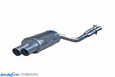 IX OVBM04RA, BMW 3 serie (E36) 328i 24V (193PK) 1992-1999, Inoxcar Rear silencer 2X80mm RACING Stainless steel, With E.E.C. homologation