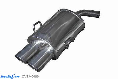 IX OVBM0490, BMW 3 serie (E36) 328i 24V (193PK) 1992-1999, Inoxcar Rear silencer 2X90X70mm Stainless steel, With E.E.C. homologation