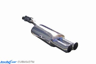 IX OVBM04DTM, BMW 3 serie (E36) 328i 24V (193PK) 1992-1999, Inoxcar Rear silencer 2XDTM Stainless steel, With E.E.C. homologation