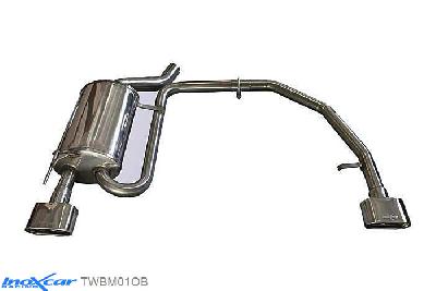 IX TWBM01OB, BMW 3 serie (E46) 320D (150PK) 1999- Diameter 60mm, Inoxcar Rear Rear silencerencer left / right 1XFlat Oval Stainless steel, Without E.E.C. homologation