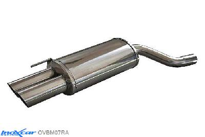 IX OVBM07RA, BMW 3 serie (E46) 320D (150PK) 1999- Diameter 60mm, Inoxcar Rear silencer 2X80mm RACING Stainless steel, With E.E.C. homologation