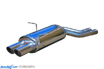 IX OVBM08RA, BMW 3 serie (E46) 320i (150PK) 1998-, Inoxcar Rear silencer 2X80mm RACING Stainless steel, With E.E.C. homologation