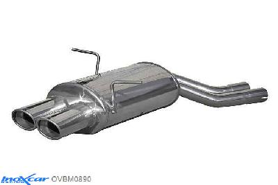 IX OVBM0890, BMW 3 serie (E46) 320i (150PK) 1998-, Inoxcar Rear silencer 2X90X70mm Stainless steel, With E.E.C. homologation