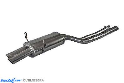 IX OVBME36RA, BMW M3 (E36) M3 3.0 (285PK) 1993-1999 /, Inoxcar Rear silencer 2X70mm RACING Stainless steel, Without E.E.C. homologation