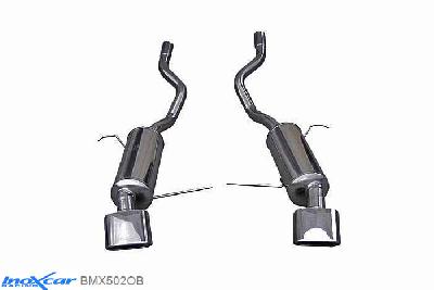 IX BMX502OB, BMW X5 (E53) 3.0D (218PK) 2001- Diameter 50mm, Inoxcar Rear silencer 1XFlat Oval Left and Right Stainless steel, With E.E.C. homologation