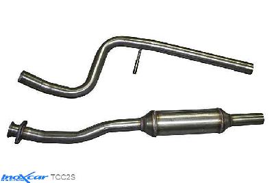 IX TCC2S, Citroen C2 (J) 1.6 16V VTS (125PK) 2003- Diameter 45mm, Inoxcar Central pipe with silencer Stainless steel, Without E.E.C. homologation
