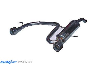 IX TWCI17102, Citroen C2 (J) 1.6 16V VTS (125PK) 2003- Diameter 45mm, Inoxcar Rear Rear silencerencer left / right 1X102mm Stainless steel, With E.E.C. homologation