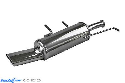 IX CIC402120, Citroen C4 (L) 1.4 16V (88PK) 2005-, Inoxcar Rear silencer 1X120X80mm Stainless steel, With E.E.C. homologation