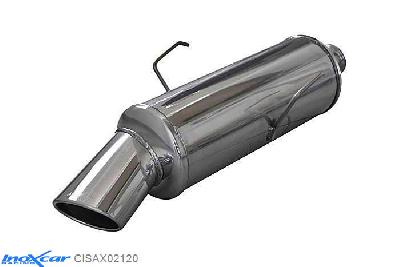 IX CISAX02120, Citroen Saxo 1.1 (60PK) 1996-, Inoxcar Rear silencer 1X120X80mm Stainless steel, With E.E.C. homologation
