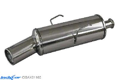 IX CISAX01102, Citroen Saxo 1.6 16V VTS (118PK) 1999-  , Diameter 50mm, Inoxcar Rear silencer 1X102mm Stainless steel, With E.E.C. homologation