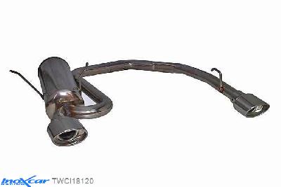 IX TWCI18120, Citroen Saxo 1.6 8V (98PK) 1999-, Inoxcar Rear Rear silencerencer left / right 1X120X80mm Stainless steel, With E.E.C. homologation