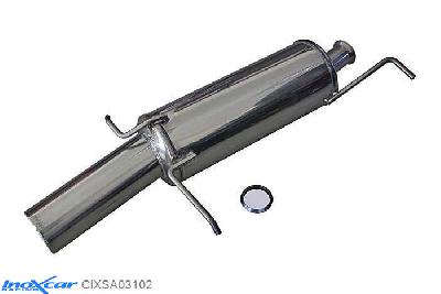 IX CIXSA03102, Citroen Xsara (N) 1.8 (110PK) 2000-, Inoxcar Rear silencer 1X102mm Stainless steel, With E.E.C. homologation