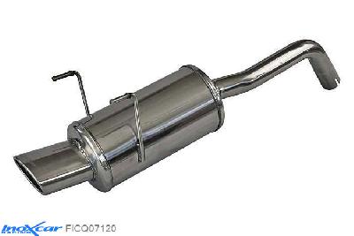 IX FICQ07120, Fiat 500 (312) 1.2 (69PK) 2007- Diameter 40mm, Inoxcar Rear silencer 1X120X80mm Stainless steel, With E.E.C. homologation
