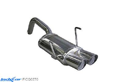 IX FICQ0270, Fiat 500 (312) 1.4 16V (100PK) 2007- Diameter 48mm, Inoxcar Rear silencer 2X70mm RACING Stainless steel, With E.E.C. homologation