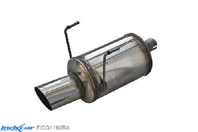 IX FICQ1190RA, Fiat 500 (312) Restyling 2013-  , 1.2 (69PK), Inoxcar Rear silencer 1X90 RALLY Stainless steel, With E.E.C. homologation