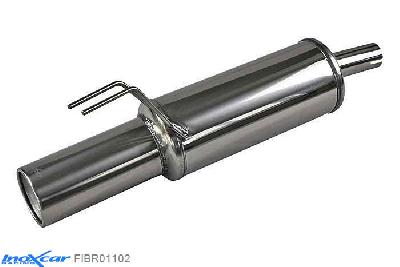 IX FIBR01102, Fiat Bravo I (182) 1.6 16V (103PK) 1995-1998, Inoxcar Rear silencer 1X102mm Stainless steel, With E.E.C. homologation