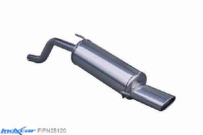IX FIPN25120, Fiat Grande Punto (199) 1.2 (65PK) 2006- Diameter 40mm, Inoxcar Rear silencer 1X120X80mm Stainless steel, With E.E.C. homologation