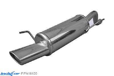 IX FIPN18120, Fiat Grande Punto (199) 1.4 TURBO T-JET (120PK) 2007- Diameter 50mm, Inoxcar Rear silencer 1X120X80mm Stainless steel, With E.E.C. homologation