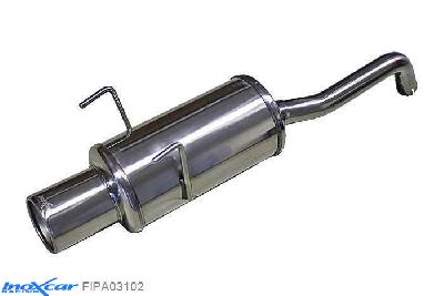 IX FIPA03102, Fiat Panda II (169) 1.2 (60PK) 2003- Diameter 42mm, Inoxcar Rear silencer 1X102mm Stainless steel, With E.E.C. homologation