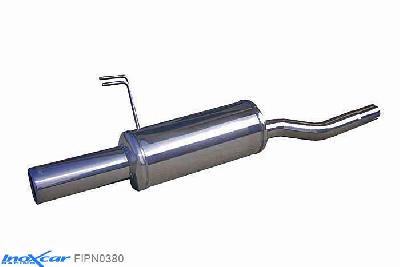 IX FIPN0380, Fiat Punto I (176) 75 1.2 (73PK) -1999, Inoxcar Rear silencer 1X80mm Stainless steel, With E.E.C. homologation