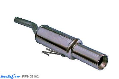 IX FIPN05102, Fiat Punto I (176) 90 1.2 16V (86PK) -1999, Inoxcar Rear silencer 1X102mm Stainless steel, With E.E.C. homologation