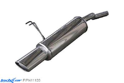IX FIPN11120, Fiat Punto II (188) 1.2 16V (80PK) 2003- Diameter 42mm, Inoxcar Rear silencer 1X120X80mm Stainless steel, With E.E.C. homologation