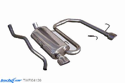 IX TWFI04120, Fiat Punto II (188) 1.8 16V HGT (131PK) 1999-2003 Diameter 50mm, Inoxcar Rear Rear silencerencer left / right 1X120X80mm Stainless steel, With E.E.C. homologation