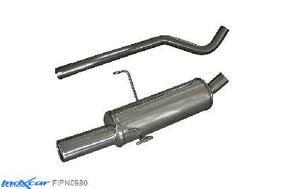IX FIPN0980, Fiat Punto II (188) 1.8 16V HGT (131PK) 1999-2003 Diameter 50mm, Inoxcar Rear silencer 1X80mm Stainless steel, With E.E.C. homologation