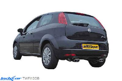 IX TWFI12OB, Fiat Punto II (188) 1.9 JTD (85PK) 2003- Diameter 50mm, Inoxcar Rear Rear silencerencer left / right 1XFlat Oval Stainless steel, With E.E.C. homologation
