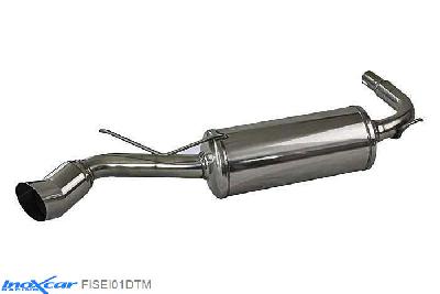 IX FISEI01DTM, Fiat Seicento (187) 0.9 (39PK) / 1.1 SPORTING (54PK) 1998-, Inoxcar Rear silencer 1XDTM Stainless steel, With E.E.C. homologation