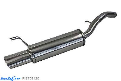 IX FIST03120, Fiat Stilo (192) 1.8 16V (133PK) 2001-2006 Diameter 52mm, Inoxcar Rear silencer 1X120X80mm Stainless steel, With E.E.C. homologation