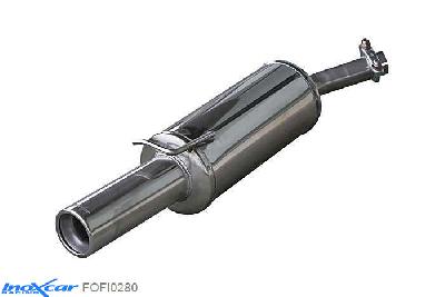 IX FOFI0280, Ford Fiesta III (GFJ) 1.1 (49PK) 1989-1990, Inoxcar Rear silencer 1X80mm Stainless steel, With E.E.C. homologation