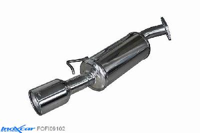 IX FOFI09102, Ford Fiesta III (GFJ) XR2i 16V (105PK) 1992-1995, Inoxcar Rear silencer 1X102mm Stainless steel, Without E.E.C. homologation